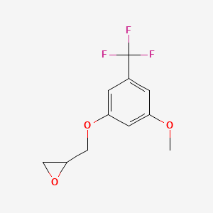 molecular formula C11H11F3O3 B2438852 2-[[3-Methoxy-5-(trifluoromethyl)phenoxy]methyl]oxirane CAS No. 2411201-16-4