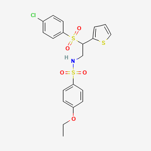 molecular formula C20H20ClNO5S3 B2438855 N-(2-((4-chlorophenyl)sulfonyl)-2-(thiophen-2-yl)ethyl)-4-ethoxybenzenesulfonamide CAS No. 896346-14-8