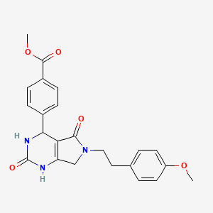 molecular formula C23H23N3O5 B2438877 methyl 4-(6-(4-methoxyphenethyl)-2,5-dioxo-2,3,4,5,6,7-hexahydro-1H-pyrrolo[3,4-d]pyrimidin-4-yl)benzoate CAS No. 940786-21-0