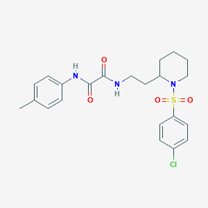 molecular formula C22H26ClN3O4S B2438890 N1-(2-(1-((4-chlorophenyl)sulfonyl)piperidin-2-yl)ethyl)-N2-(p-tolyl)oxalamide CAS No. 898460-40-7