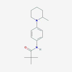 molecular formula C17H26N2O B243890 2,2-dimethyl-N-[4-(2-methylpiperidin-1-yl)phenyl]propanamide 