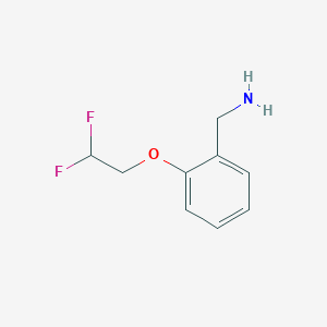 molecular formula C9H11F2NO B2438907 1-[2-(2,2-Difluoroethoxy)phenyl]methanamine CAS No. 1431969-92-4; 937602-97-6