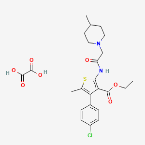 Ethyl 4-(4-chlorophenyl)-5-methyl-2-(2-(4-methylpiperidin-1-yl)acetamido)thiophene-3-carboxylate oxalate