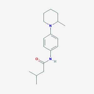 molecular formula C17H26N2O B243891 3-methyl-N-[4-(2-methylpiperidin-1-yl)phenyl]butanamide 