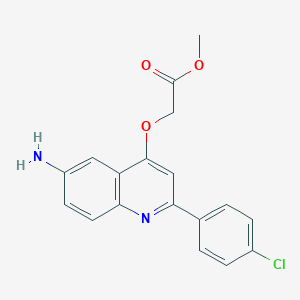 molecular formula C18H15ClN2O3 B2438911 Methyl {[6-amino-2-(4-chlorophenyl)quinolin-4-yl]oxy}acetate CAS No. 1030120-78-5