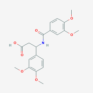 molecular formula C20H23NO7 B2438914 3-(3,4-Dimethoxy-benzoylamino)-3-(3,4-dimethoxy-phenyl)-propionic acid CAS No. 332052-73-0
