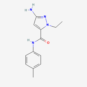 molecular formula C13H16N4O B2438921 3-amino-1-ethyl-N-(4-methylphenyl)-1H-pyrazole-5-carboxamide CAS No. 1856098-44-6