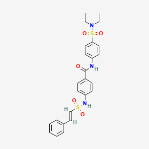 molecular formula C25H27N3O5S2 B2438928 N-[4-(diethylsulfamoyl)phenyl]-4-[[(E)-2-phenylethenyl]sulfonylamino]benzamide CAS No. 795284-99-0