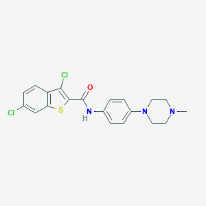 3,6-dichloro-N-[4-(4-methylpiperazin-1-yl)phenyl]-1-benzothiophene-2-carboxamide