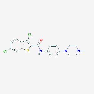 molecular formula C20H19Cl2N3OS B243893 3,6-dichloro-N-[4-(4-methylpiperazin-1-yl)phenyl]-1-benzothiophene-2-carboxamide 