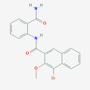 molecular formula C19H15BrN2O3 B243895 N-[2-(aminocarbonyl)phenyl]-4-bromo-3-methoxy-2-naphthamide 