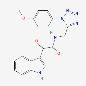 molecular formula C19H16N6O3 B2438951 2-(1H-indol-3-yl)-N-((1-(4-methoxyphenyl)-1H-tetrazol-5-yl)methyl)-2-oxoacetamide CAS No. 897614-96-9