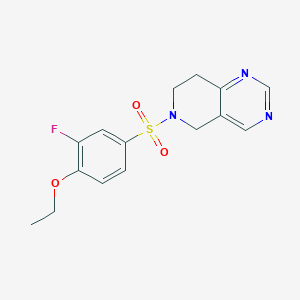 molecular formula C15H16FN3O3S B2438954 6-((4-Ethoxy-3-fluorophenyl)sulfonyl)-5,6,7,8-tetrahydropyrido[4,3-d]pyrimidine CAS No. 1797870-87-1