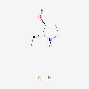 molecular formula C6H14ClNO B2438957 (2R,3R)-2-Ethylpyrrolidin-3-ol;hydrochloride CAS No. 2580100-55-4