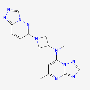 molecular formula C15H16N10 B2438959 N-methyl-N-{5-methyl-[1,2,4]triazolo[1,5-a]pyrimidin-7-yl}-1-{[1,2,4]triazolo[4,3-b]pyridazin-6-yl}azetidin-3-amine CAS No. 2200355-49-1