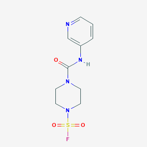 molecular formula C10H13FN4O3S B2438963 4-(Pyridin-3-ylcarbamoyl)piperazine-1-sulfonyl fluoride CAS No. 2361730-13-2