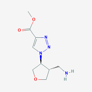 molecular formula C9H14N4O3 B2438965 Methyl 1-[(3S,4S)-4-(aminomethyl)oxolan-3-yl]triazole-4-carboxylate CAS No. 2287237-12-9