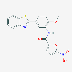 molecular formula C19H13N3O5S B243897 N-[5-(1,3-benzothiazol-2-yl)-2-methoxyphenyl]-5-nitrofuran-2-carboxamide 