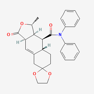 (1'R,3a'R,8a'S,9'S,9a'S)-1'-Methyl-3'-oxo-N,N-diphenyl-3',3a',5',7',8',8a',9',9a'-octahydro-1'H-spiro[[1,3]dioxolane-2,6'-naphtho[2,3-c]furan]-9'-carboxamide