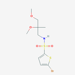 molecular formula C10H16BrNO4S2 B2438988 5-bromo-N-(2,3-dimethoxy-2-methylpropyl)thiophene-2-sulfonamide CAS No. 2034332-28-8