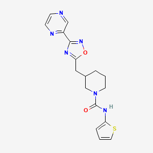 3-((3-(pyrazin-2-yl)-1,2,4-oxadiazol-5-yl)methyl)-N-(thiophen-2-yl)piperidine-1-carboxamide