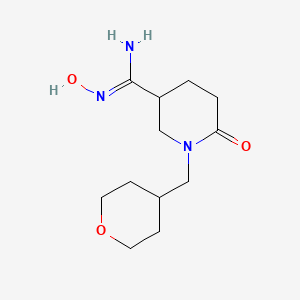molecular formula C12H21N3O3 B2439002 N'-Hydroxy-1-(oxan-4-ylmethyl)-6-oxopiperidine-3-carboximidamide CAS No. 2241145-54-8