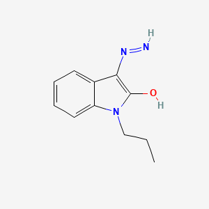 molecular formula C11H13N3O B2439003 3-hydrazinylidene-1-propyl-2,3-dihydro-1H-indol-2-one CAS No. 726151-82-2