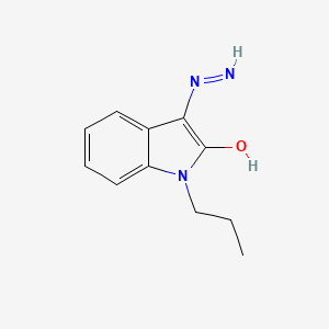 molecular formula C11H13N3O B2439003 3-ヒドラジニリデン-1-プロピル-2,3-ジヒドロ-1H-インドール-2-オン CAS No. 726151-82-2