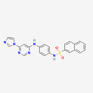 N-(4-((6-(1H-imidazol-1-yl)pyrimidin-4-yl)amino)phenyl)naphthalene-2-sulfonamide
