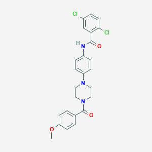 molecular formula C25H23Cl2N3O3 B243902 2,5-dichloro-N-{4-[4-(4-methoxybenzoyl)-1-piperazinyl]phenyl}benzamide 