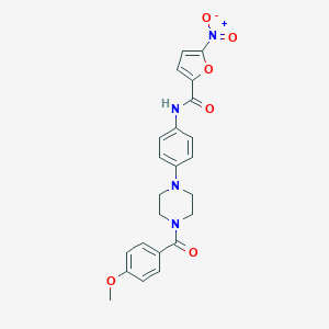 molecular formula C23H22N4O6 B243903 N-{4-[4-(4-methoxybenzoyl)-1-piperazinyl]phenyl}-5-nitro-2-furamide 