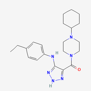(4-cyclohexylpiperazin-1-yl)(5-((4-ethylphenyl)amino)-1H-1,2,3-triazol-4-yl)methanone