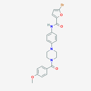 molecular formula C23H22BrN3O4 B243904 5-bromo-N-{4-[4-(4-methoxybenzoyl)-1-piperazinyl]phenyl}-2-furamide 