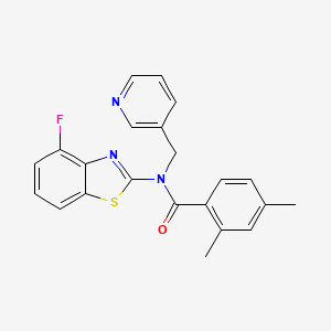 molecular formula C22H18FN3OS B2439042 N-(4-fluorobenzo[d]thiazol-2-yl)-2,4-dimethyl-N-(pyridin-3-ylmethyl)benzamide CAS No. 895014-86-5