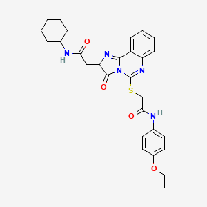 2-({2-[2-(cyclohexylamino)-2-oxoethyl]-3-oxo-2,3-dihydroimidazo[1,2-c]quinazolin-5-yl}thio)-N-(4-ethoxyphenyl)acetamide