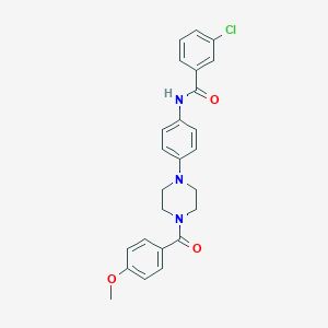 molecular formula C25H24ClN3O3 B243905 3-chloro-N-{4-[4-(4-methoxybenzoyl)-1-piperazinyl]phenyl}benzamide 