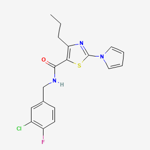 N-[(3-chloro-4-fluorophenyl)methyl]-4-propyl-2-(1H-pyrrol-1-yl)-1,3-thiazole-5-carboxamide