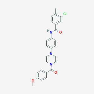 molecular formula C26H26ClN3O3 B243906 3-chloro-N-{4-[4-(4-methoxybenzoyl)-1-piperazinyl]phenyl}-4-methylbenzamide 