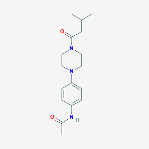 molecular formula C17H25N3O2 B243907 N-{4-[4-(3-methylbutanoyl)-1-piperazinyl]phenyl}acetamide 