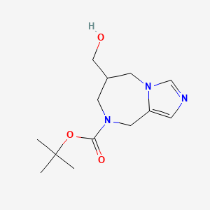 molecular formula C13H21N3O3 B2439074 6-羟甲基-6,7-二氢-5H,9H-咪唑并[1,5-A][1,4]二氮杂卓-8-羧酸叔丁酯 CAS No. 1250999-49-5