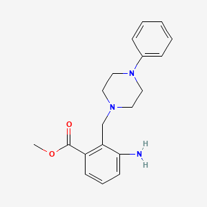molecular formula C19H23N3O2 B2439077 Methyl 3-amino-2-[(4-phenylpiperazin-1-yl)methyl]benzoate CAS No. 865660-21-5