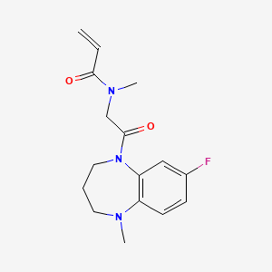 molecular formula C16H20FN3O2 B2439080 N-[2-(7-Fluoro-1-methyl-3,4-dihydro-2H-1,5-benzodiazepin-5-yl)-2-oxoethyl]-N-methylprop-2-enamide CAS No. 2199671-85-5