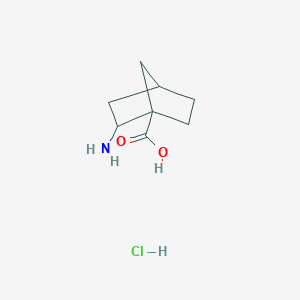 molecular formula C8H14ClNO2 B2439093 2-Aminobicyclo[2.2.1]heptane-1-carboxylic acid;hydrochloride CAS No. 2253632-91-4