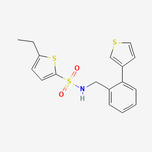 molecular formula C17H17NO2S3 B2439097 5-ethyl-N-(2-(thiophen-3-yl)benzyl)thiophene-2-sulfonamide CAS No. 1797714-09-0