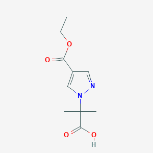 molecular formula C10H14N2O4 B2439100 2-[4-(ethoxycarbonyl)-1H-pyrazol-1-yl]-2-methylpropanoic acid CAS No. 1190234-87-7