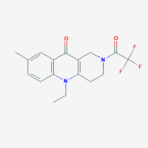 molecular formula C17H17F3N2O2 B2439106 5-Ethyl-8-methyl-2-(2,2,2-trifluoroacetyl)-3,4-dihydro-1H-benzo[b][1,6]naphthyridin-10-one CAS No. 1544841-87-3