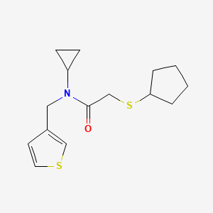 molecular formula C15H21NOS2 B2439112 2-(cyclopentylthio)-N-cyclopropyl-N-(thiophen-3-ylmethyl)acetamide CAS No. 1448069-83-7