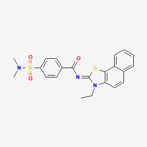 molecular formula C22H21N3O3S2 B2439117 4-(二甲基氨磺酰基)-N-(3-乙基苯并[g][1,3]苯并噻唑-2-亚甲基)苯甲酰胺 CAS No. 850911-47-6