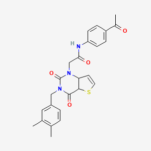 N-(4-acetylphenyl)-2-{3-[(3,4-dimethylphenyl)methyl]-2,4-dioxo-1H,2H,3H,4H-thieno[3,2-d]pyrimidin-1-yl}acetamide
