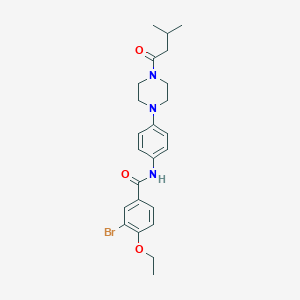 molecular formula C24H30BrN3O3 B243912 3-bromo-4-ethoxy-N-{4-[4-(3-methylbutanoyl)piperazin-1-yl]phenyl}benzamide 